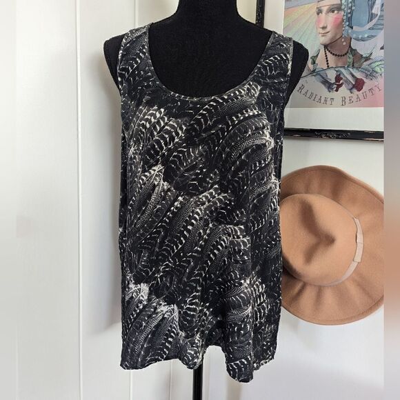 Joie Silk Top SM Feather Dark Swan Romantic Whimsigoth Fairy Grunge Mobwife - Picture 3 of 12